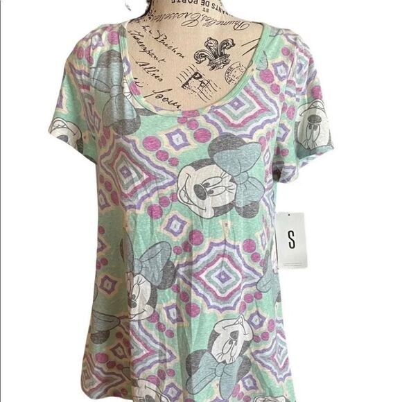 LuLaRoe Womens Small Minnie Mouse Classic Tee Coastal Grandma Nostalgia Softgirl - Picture 6 of 12